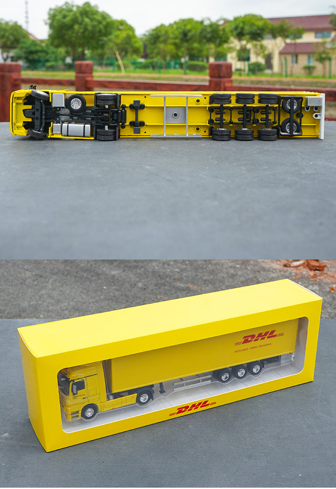 Original authentic 1:50 Ben z Diecast container truck  model Rongqing Logistics alloy DHL container truck model for gift