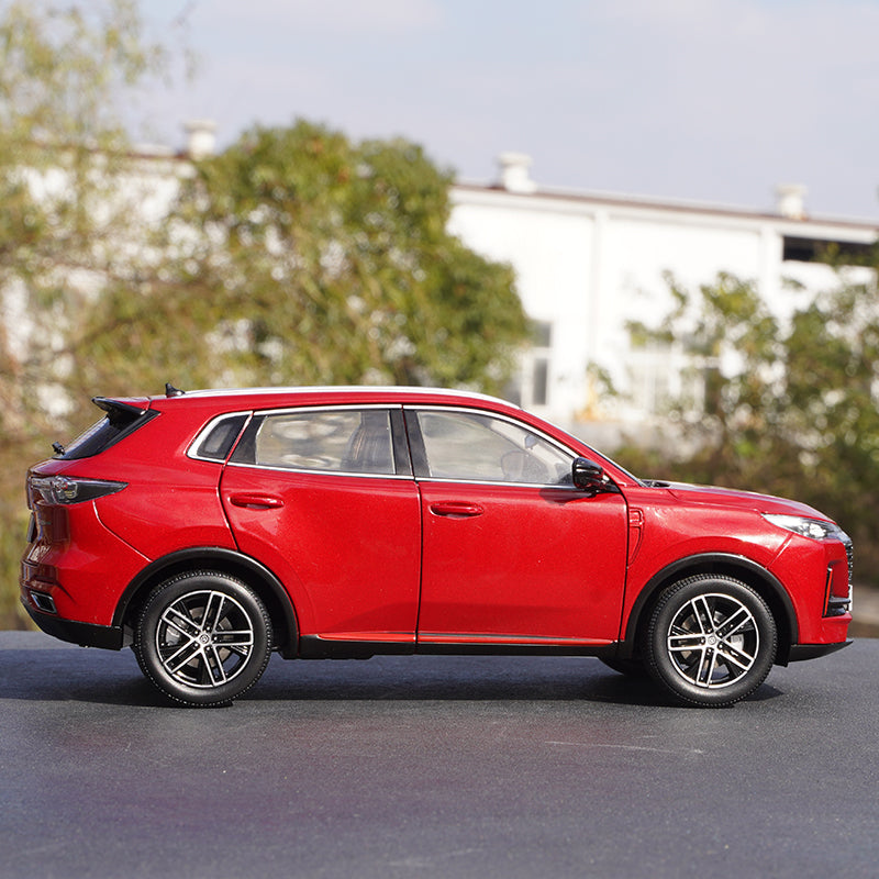 Original factory high quality red 1:18 Changan CS55 PLUS 2021 Diecast Scale SUV alloy simulation car model for gift