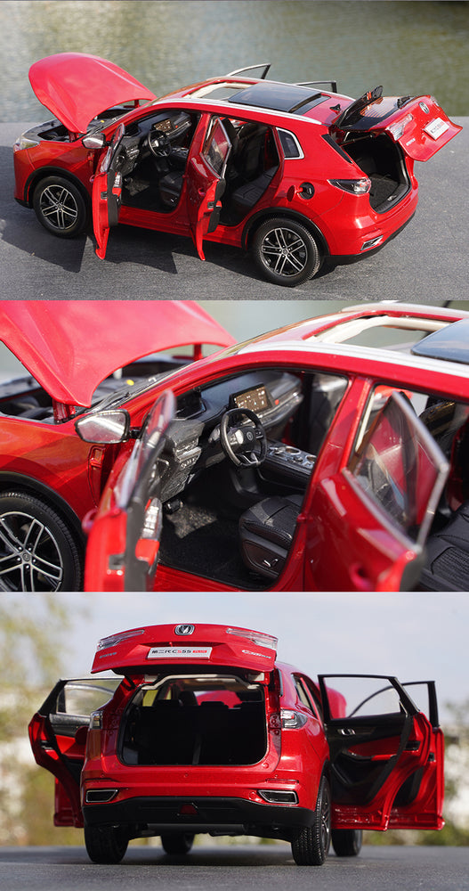 Original factory high quality red 1:18 Changan CS55 PLUS 2021 Diecast Scale SUV alloy simulation car model for gift