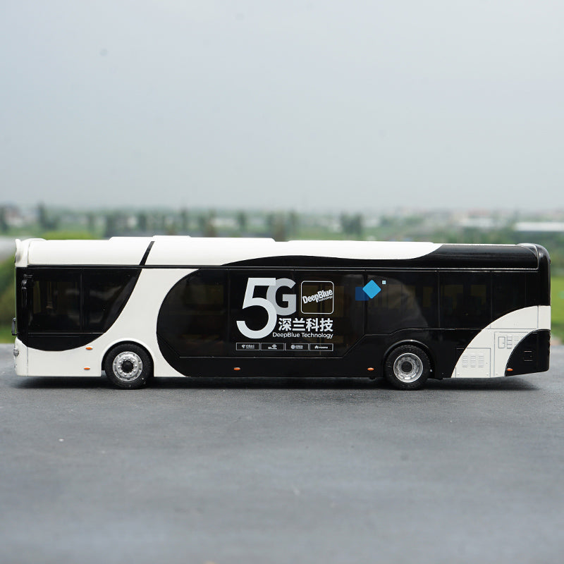 Original factory high quality deepblue technology 1:42 diecast White-Black AL Panda City Bus Model for gift, collection
