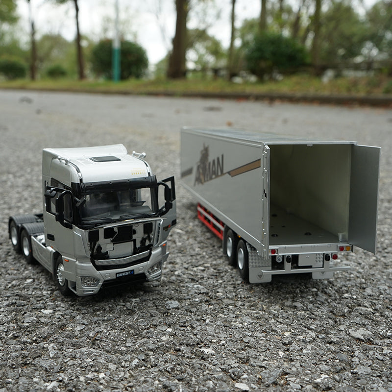 Original factory 1:36 Foton Auman EST-A diecast container truck model for gift, toys