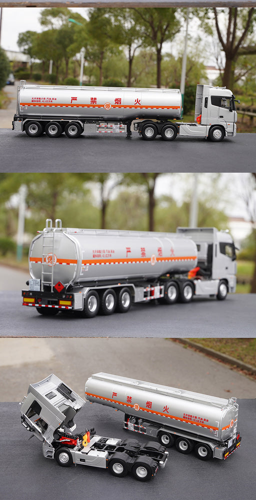 Original factory 1:36 Foton Auman EST-A diecast container truck model for gift, toys