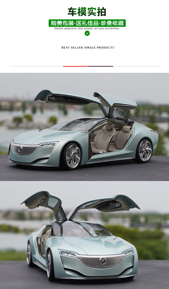 Original factory 1:18 Shanghai Gm BUICK RIVIERA future concept diecast car model for gift, toys