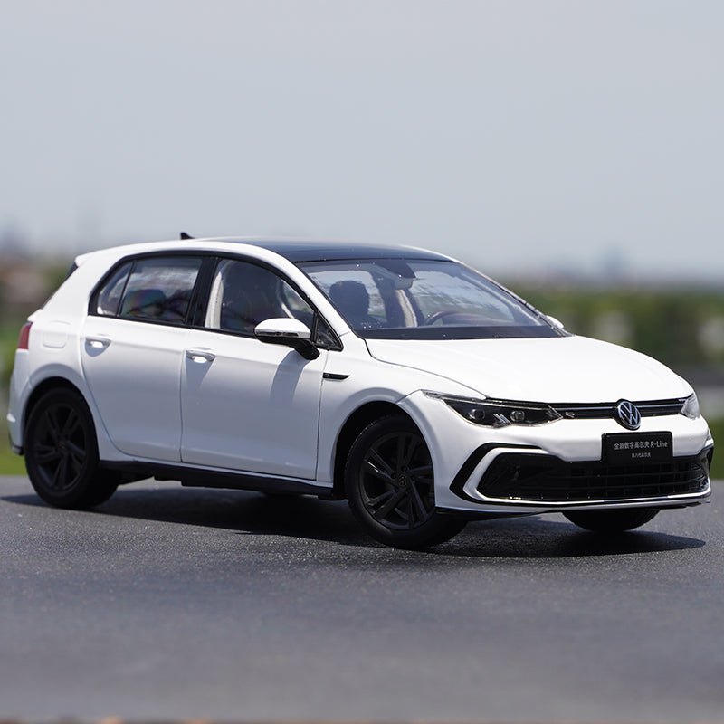 Original factory White/Red/Blue 1:18 FAW VW Golf 8 Generation R-Line diecast alloy car model for gift, collection