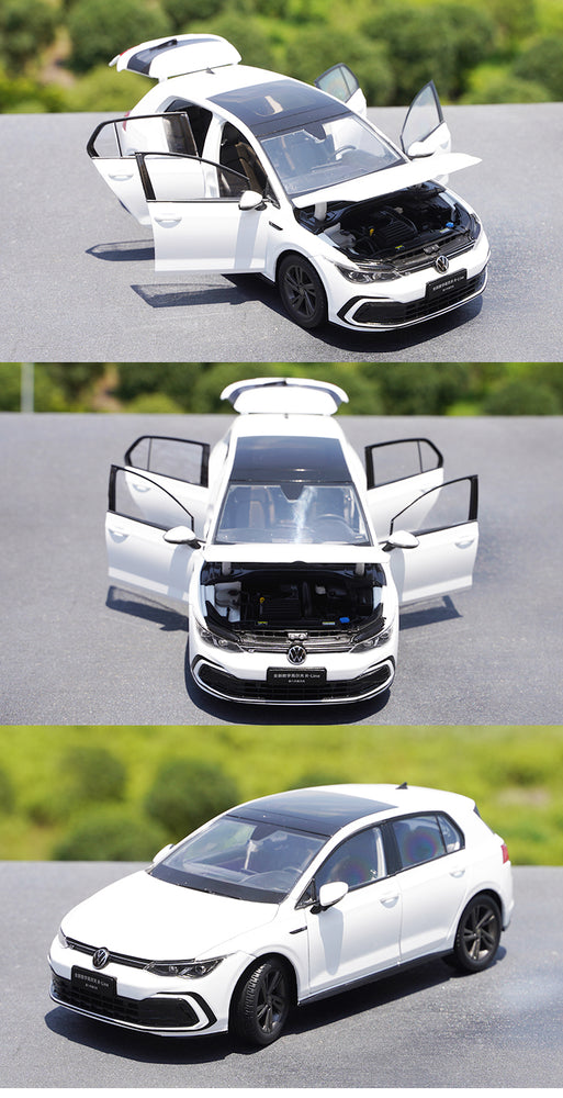 Original factory White/Red/Blue 1:18 FAW VW Golf 8 Generation R-Line diecast alloy car model for gift, collection