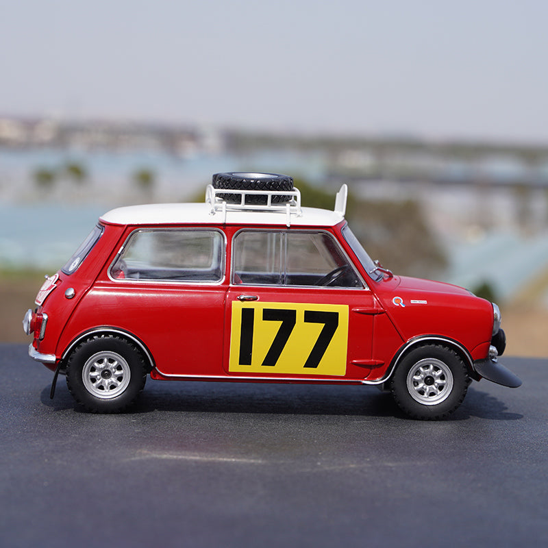 Original factory 1:18 IXO Mini Bean Mini Cooper 177# Monte Carlo diecast racing alloy car model for promotion, gift