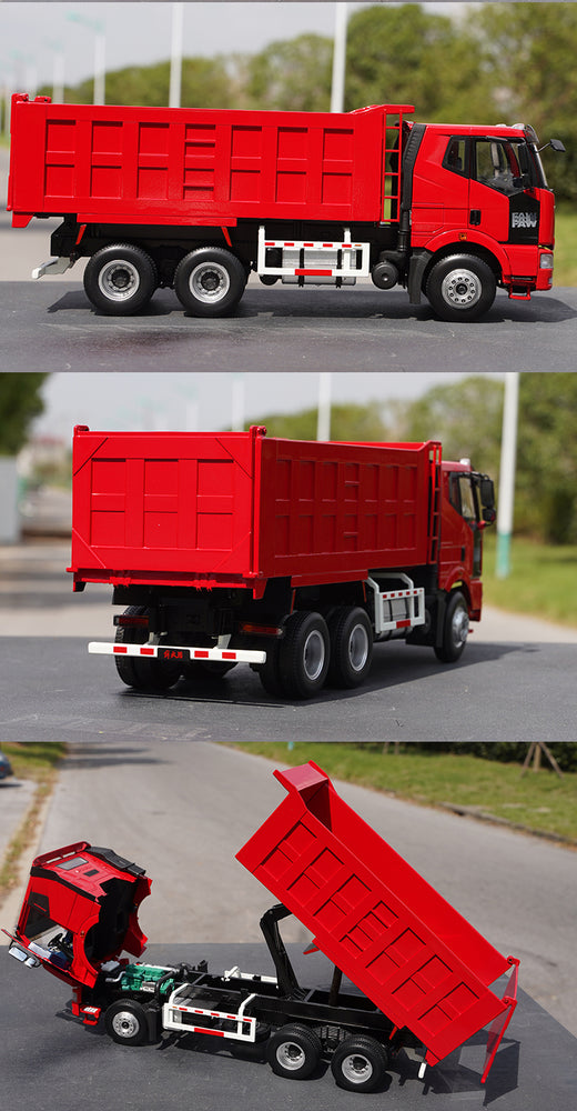 Original factory 1:24 FAW Jiefang J6 diecast dump truck engineering alloy simulation truck model for gift, collection