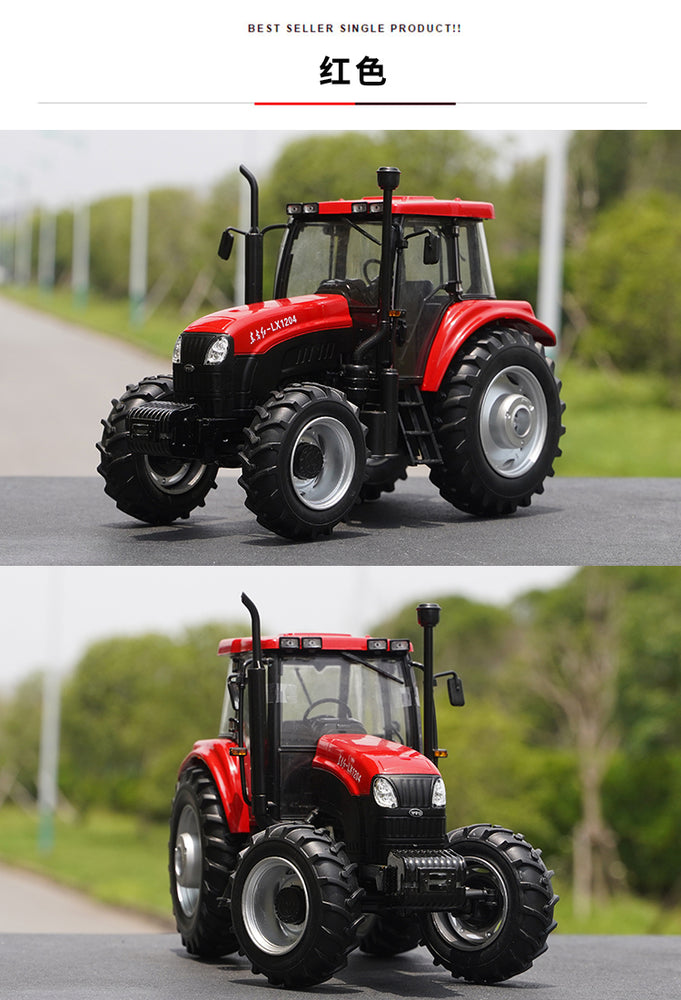 Collectable top quality 1:24 YTO First tow Dongfanghong LX1204 Diecast wheeled alloy farm tractor model for gift, toys