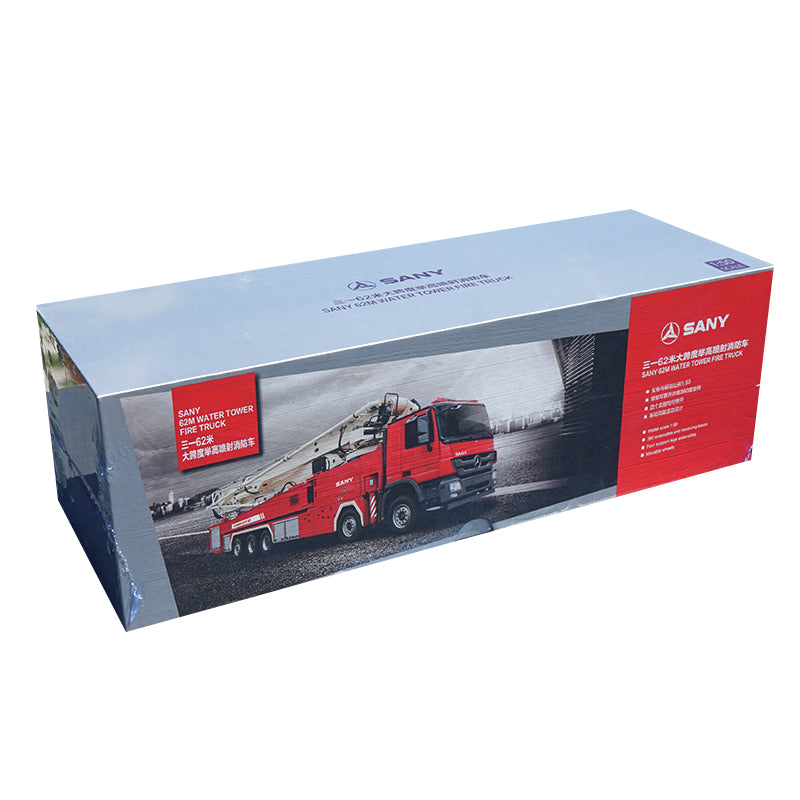 High classic 1:50 Scale China Original Sany 62m Water Tower Fire Truck Diecast Pump truck Model
