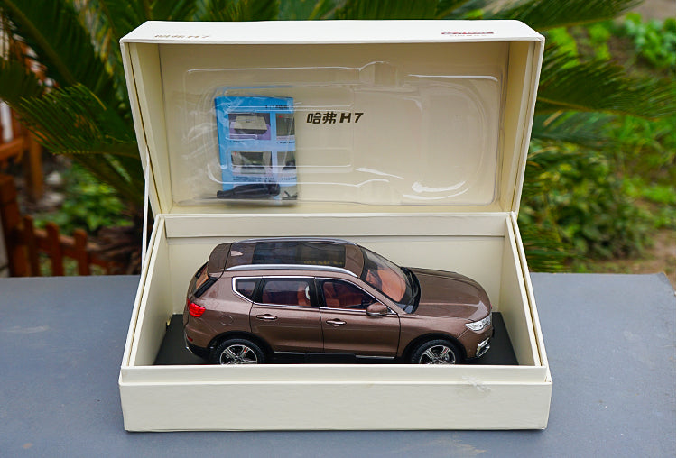 Original factory 1:18 Dealer Edition Great Wall Haval H7 brown Diecast Car Model with small gift