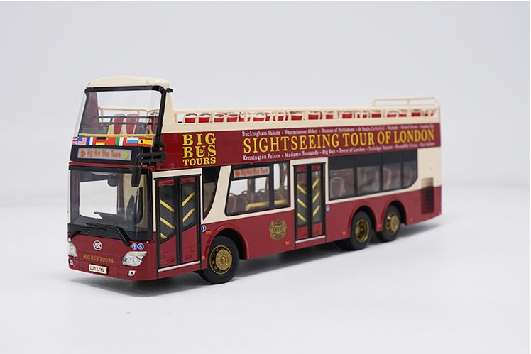 Original Rare Alloy Model 1:43 Ankai Double Decker Big Bus Sightseeing Tour of London Olympic Diecast Toy Model for christmas gift,Collection,Decoration
