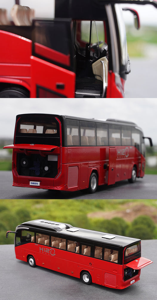 Alloy City Coach Collectible 1:36 Zhongtong H12 Super travel bus model for birthday gift, collection, display
