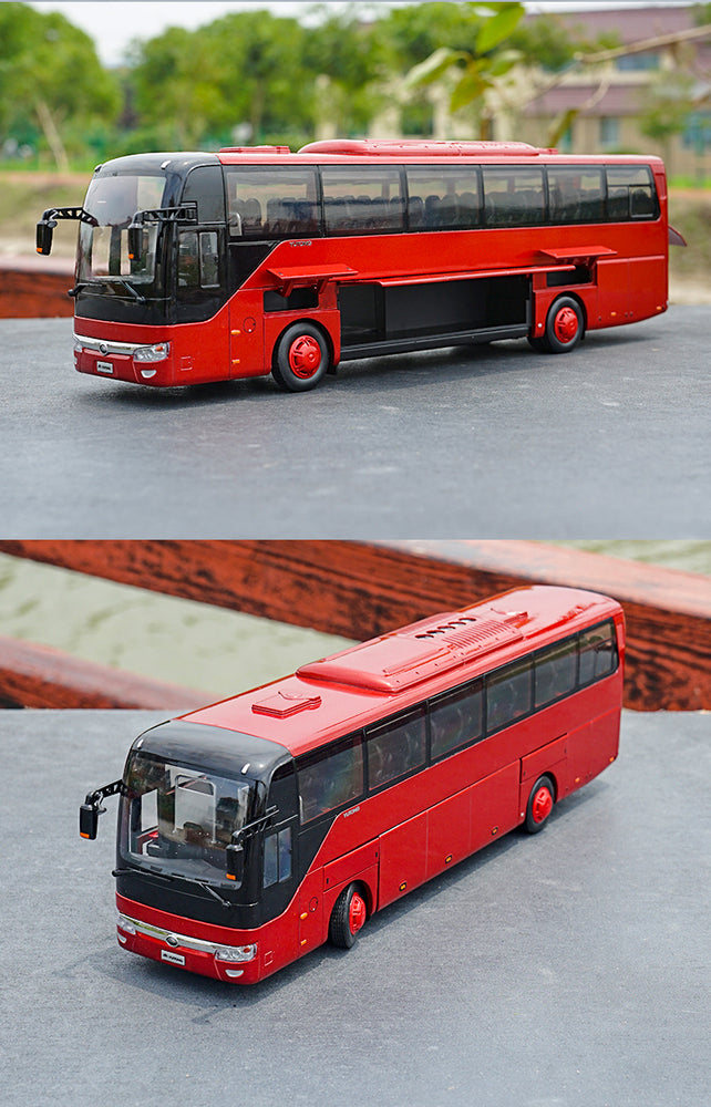 Original factory 1:42 Yutong bus Diecast ZK6122H Baic Group Luxury turist alloy bus model for gift, collection
