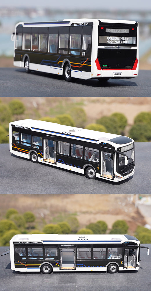 Original factory 1:42 Zhongtong LCK6126 EVGR1 Pure Electric 12m City Diecast Bus Model for gift, collection, toy