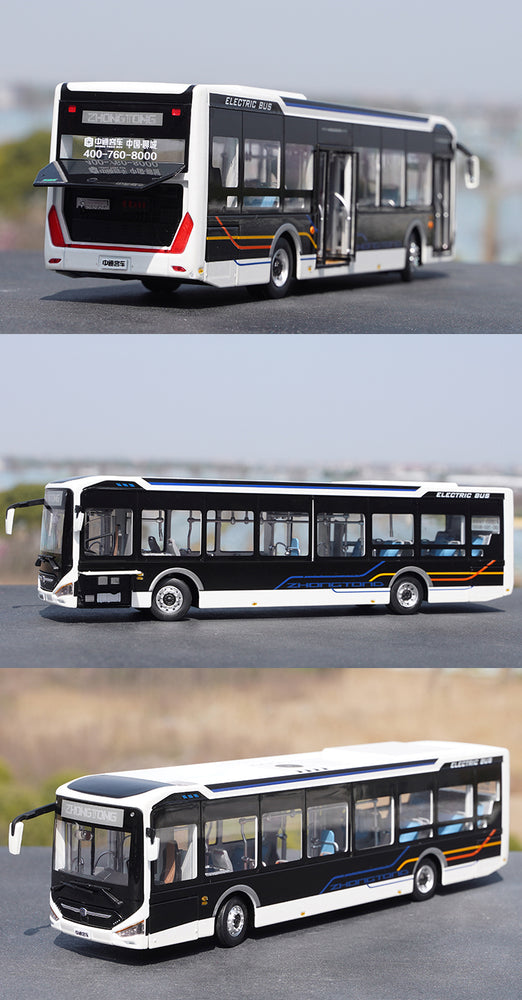 Original factory 1:42 zto Diecast bus model LCK6126EVGRA1 alloy pure electric 12m city bus model for gift